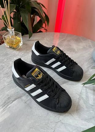 Кроссовки adidas superstar black white