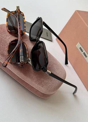 Miu miu очки прозрачные лезвия прямоугольные черные