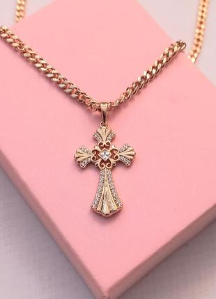 Женский крестик медицинское золото