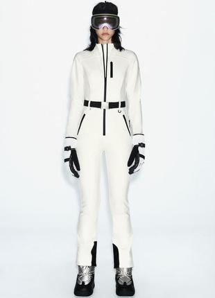 Комбинезон женский горнолыжный белый zara ski