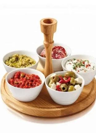 Комплект пиал 250 мл на подставке party serving tray 5 шт boska hollan