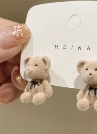 Элегантные серьги с плюшевым мишкой.🧸🎄