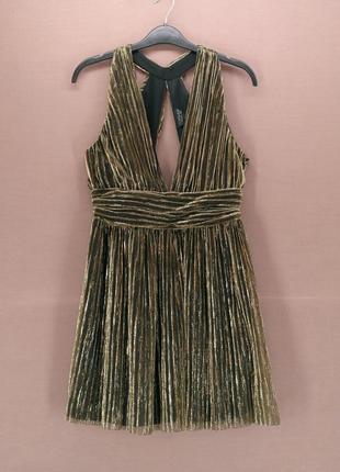 Платье мини "topshop" золотистое, uk10/eur38.