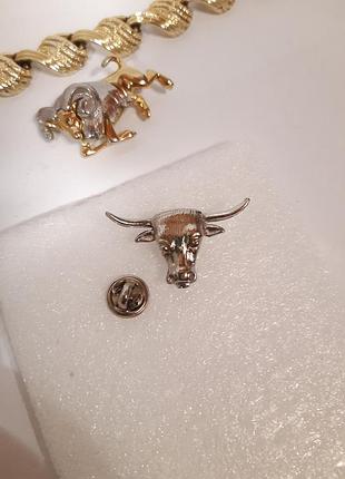 Брошь пен бык,винтаж tie tack Англия