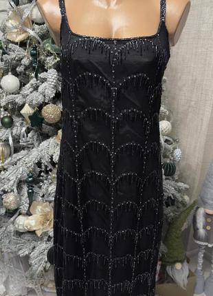 Роскошное вечернее платье расшитое биссером