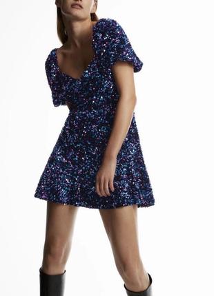 Платье zara в паетках