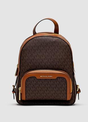 Брендовый кожаный рюкзак michael kors backpack brown