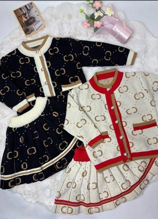 Стильный вязаный костюм для девочки – идеальный выбор для маленькой модницы!