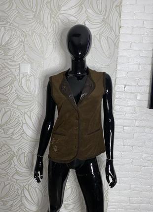 Вінтажна безрукавка жилетка під замш вінтаж, m