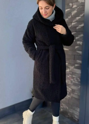 Акция!!!! пальто женское махровое тедди с поясом на синтепоне  42-44; 46-48; 50-52 av868-811iве