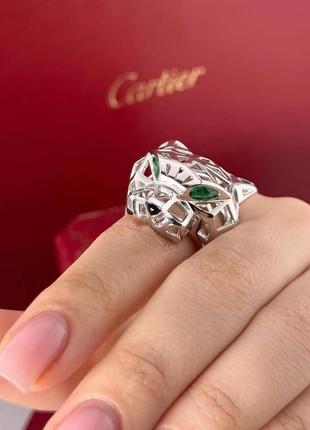 Кольца тигр серебряная объемная