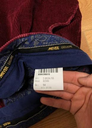 Брюки брюки мужские вельветовые вельветовые бордовые meyer, размер xl (w36)