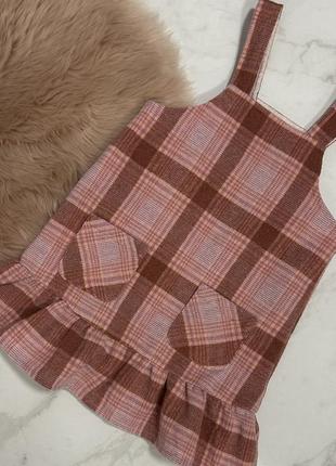 Классный сарафан, теплый сарафан, сарафан в клетку, сарафанчик