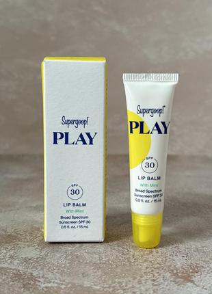 Supergoop! - play lip sunscreen balm - сонцезахисний бальзам для губ, з м'ятою, spf 30, 15 ml