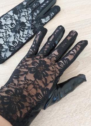 Кружевные перчатки имитация латекса 728