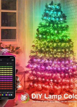 Новорічна світлодіодна гірлянда 20m rgb led string light bluetooth