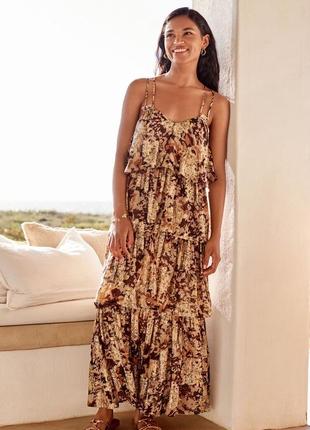 Шифонова сукня максі на тоненьких бретельках