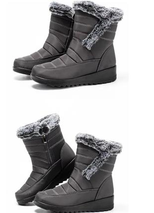 Водонепроницаемые теплые зимние женские ботинки против скольжения, дутики.