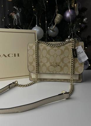 Шкіряна сумка coach, жіноча сумка coach