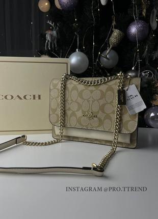 Шкіряна сумка coach, жіноча сумка coach
