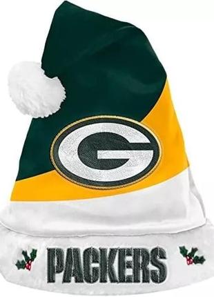 Новогодняя клубная шапка green bay packers foco basic christmas nfl santa hat