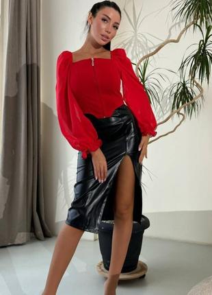 Топ корсет с объемными рукавами 💖 блуза блузка кофта кофточка