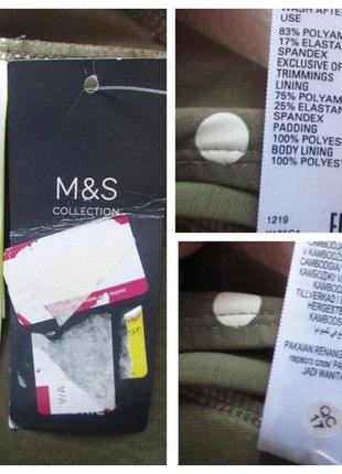 Шикарный слитный купальник батал хаки в горох m&s 🌺🌴🌺8 фото