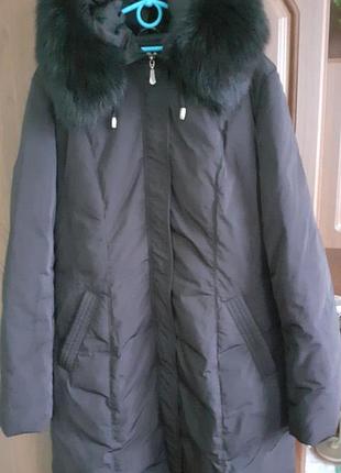 Пуховик просто супер 52 розмір чорний фото непередає