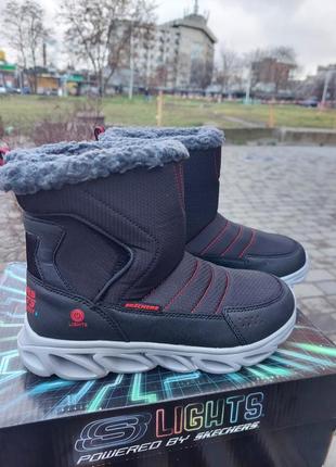 Дутики детские skechers оригинал/зимние дутики для мальчиков