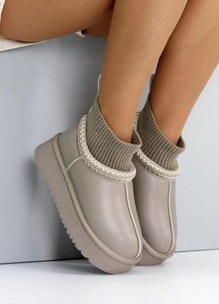 Угги "antra", taupe, натуральная кожа