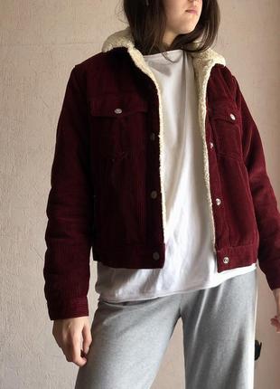 Куртка вельвет на хутрі denim co/ шерпа вельветова  куртка