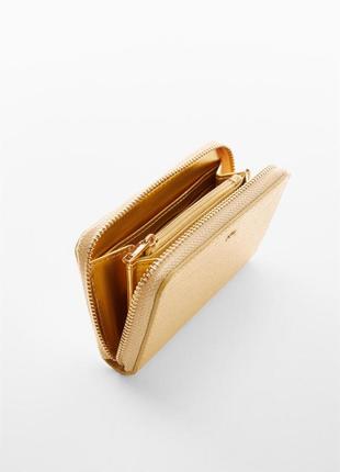 Кошелек mango маленький кошелек блестящий золотой2 фото