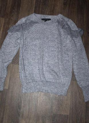 Жіночий сірий джемпер з рюшами topshop xs-s