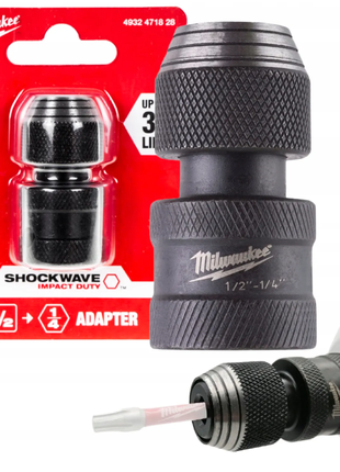 Переходник milwaukee с квадрата 1/2" на 1/4"hex (4932471828)