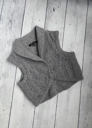 Шерстяной укороченный жилет laura  ashley s/m (36/38)