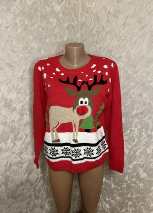 Акция к новому году! новогодний свитер с оленем