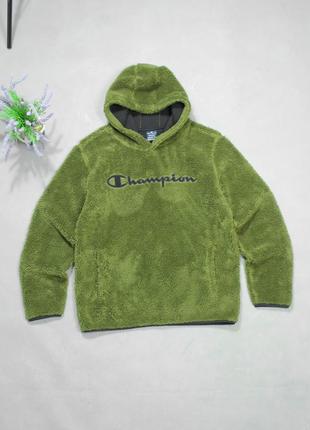Champion teddy худі чоловічі тедді плюшеве чоловіче чемпіон з капюшоном толстовка з кишенями м з вишитим логотипом nike зимова зимова кофта