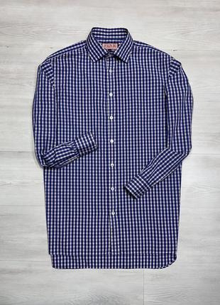 Thomas pink premium брендовая мужская рубашка клетка кэжуал оригинал