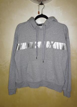 Хлопковое серое худи от dkny