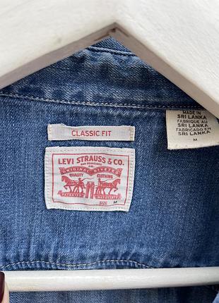 Джинсовая  голубая рубашка хлопок levi’s 3