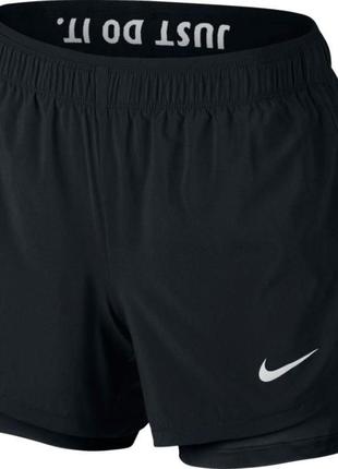 Спортивные теннисные/ беговые шорты с тайтсами 2 в 1 nike runs flex