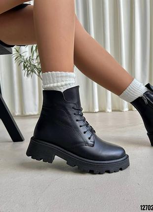 Жіночі шкіряні зимові черевики