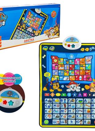 Дитячий обучаючий плакат "абетка paw patrol" українська та англійська мова