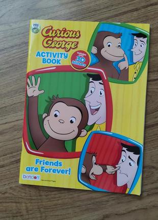 Дитяча розмальовка curious george activity book usa про мавпочку , англійська мова