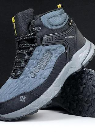 Р.41-46 кроссовки columbia waterproof серые зима ks 12464