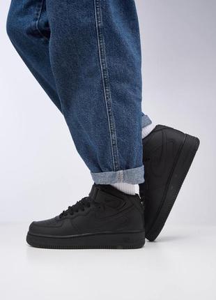 Кросівки nike air force 1’07 hight black(хутро)