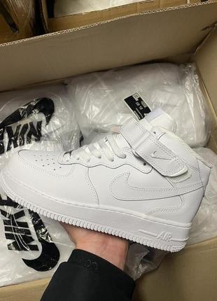 Кросівки nike air force 1’07 hight white (хутро)