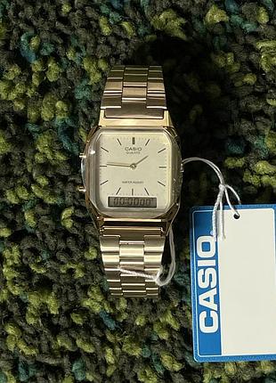 Часы casio analog digital dual time gold tone vintage watch (new) | original