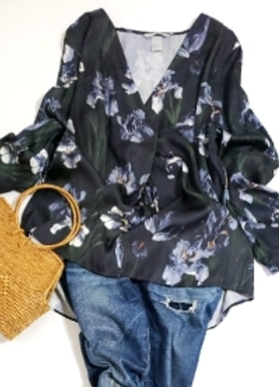 6блуза290623//h&m блуза блузка сорочка з рукав
