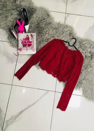 Кружевной кроп топ от boohoo